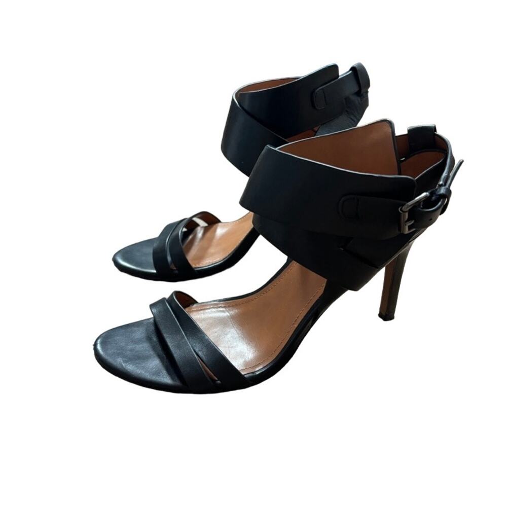 Anthropologie & Other Stories Strappy Heels Black Leather 8.5 - Picture 3 of 9
